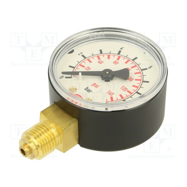 PNEUMAT Manometer; 0÷10bar; bottom connection; Thread:
