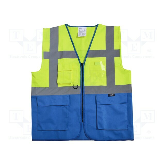 VIZWELL Reflection waistcoat; Size: XXXL; yellow-blue