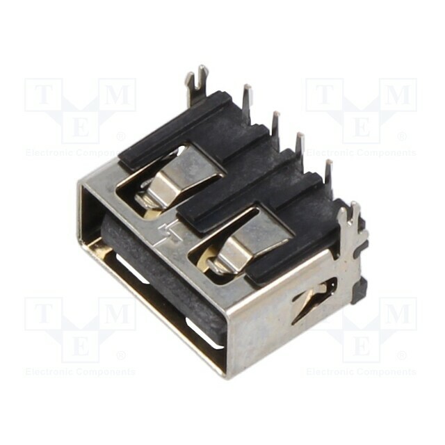 GCT Connector: USB A; socket; THT