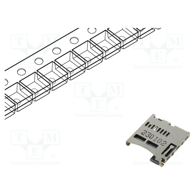 GCT Connector: for cards; microSD; push-push