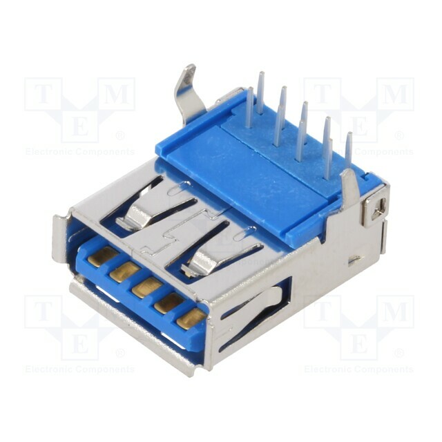 GCT Connector: USB A; socket; THT