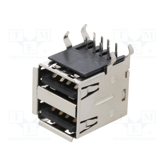 GCT Connector: USB A; socket; THT