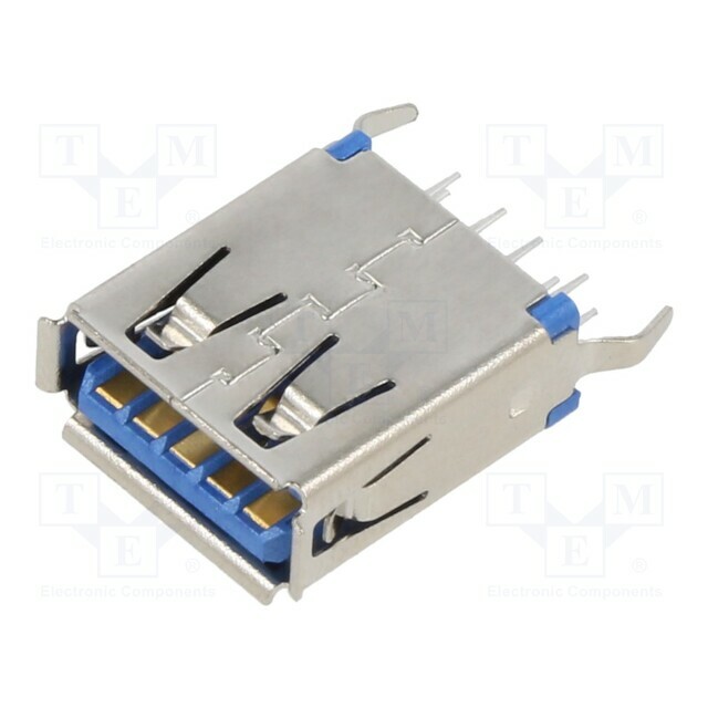 GCT Connector: USB A; socket; THT