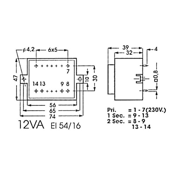 ENCAPSULATED TRANSFORMER 12VA 1 x 24V