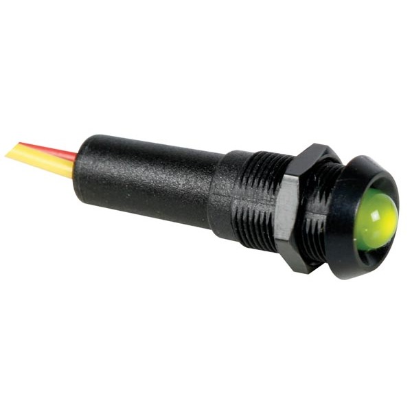 FLASHING LED LAMP 12V GREEN -