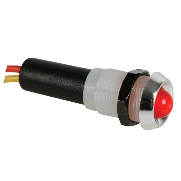LED LAMP 12V RED - CHROME