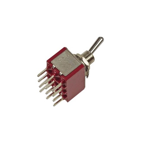 VERTICAL TOGGLE SWITCH 4PDT ON-ON -