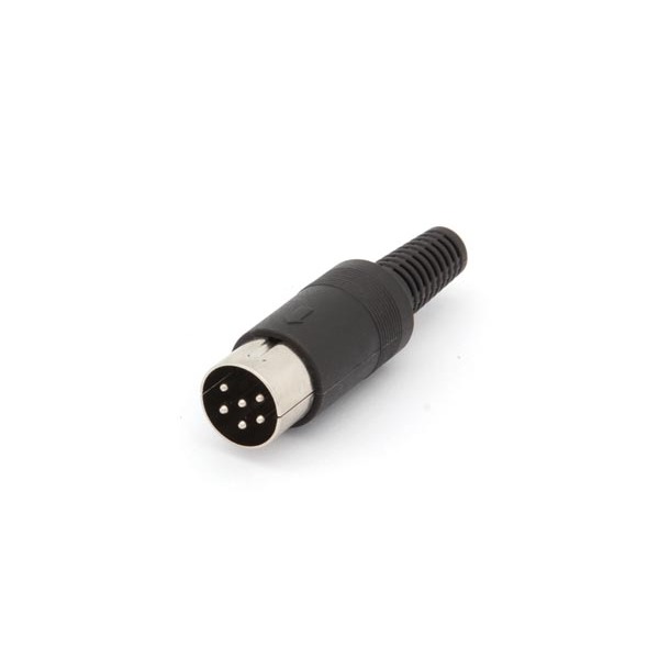 MALE 6P DIN PLUG BLACK |