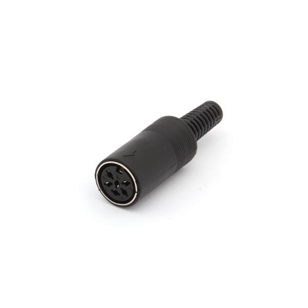 FEMALE 6P DIN PLUG BLACK |