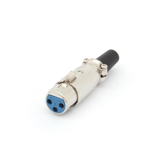 3P XLR SOCKET, NICKEL-PLATED - SHORT