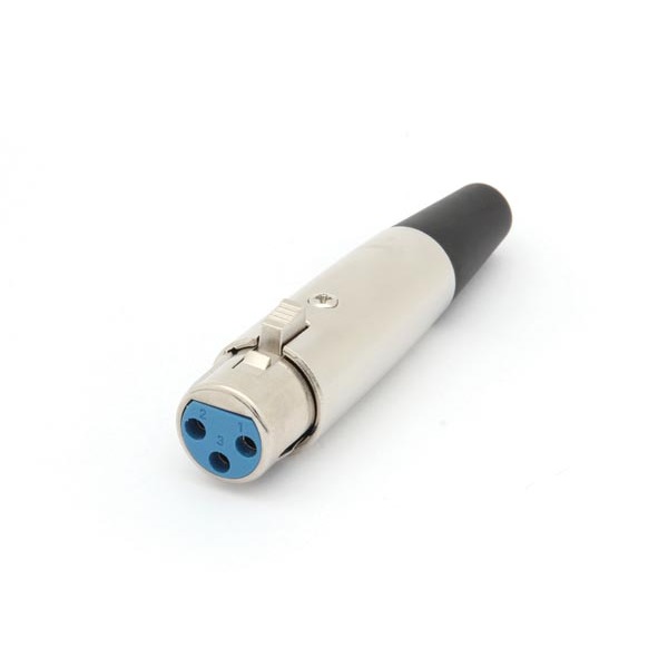 3P FEMALE XLR PLUG - NICKEL