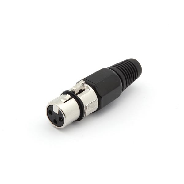 3P FEMALE XLR PLUG - NICKEL