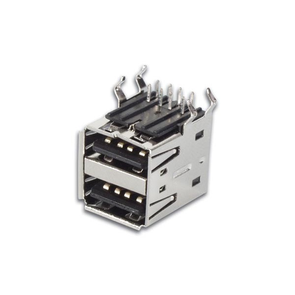 USB A FEMALE, DOUBLE CONNECTOR 90°