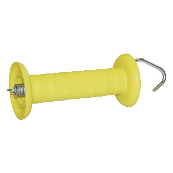 Gate handle yellow, with hook, galvanized
