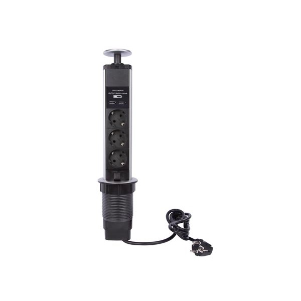 3-WAY POP-UP DESKTOP SOCKET WITH 2