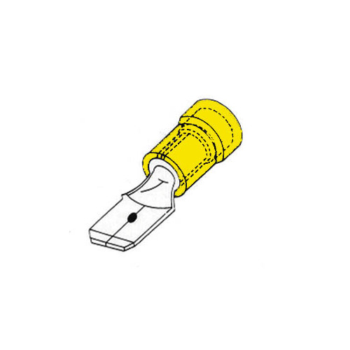 MALE CONNECTOR 6.4mm YELLOW |