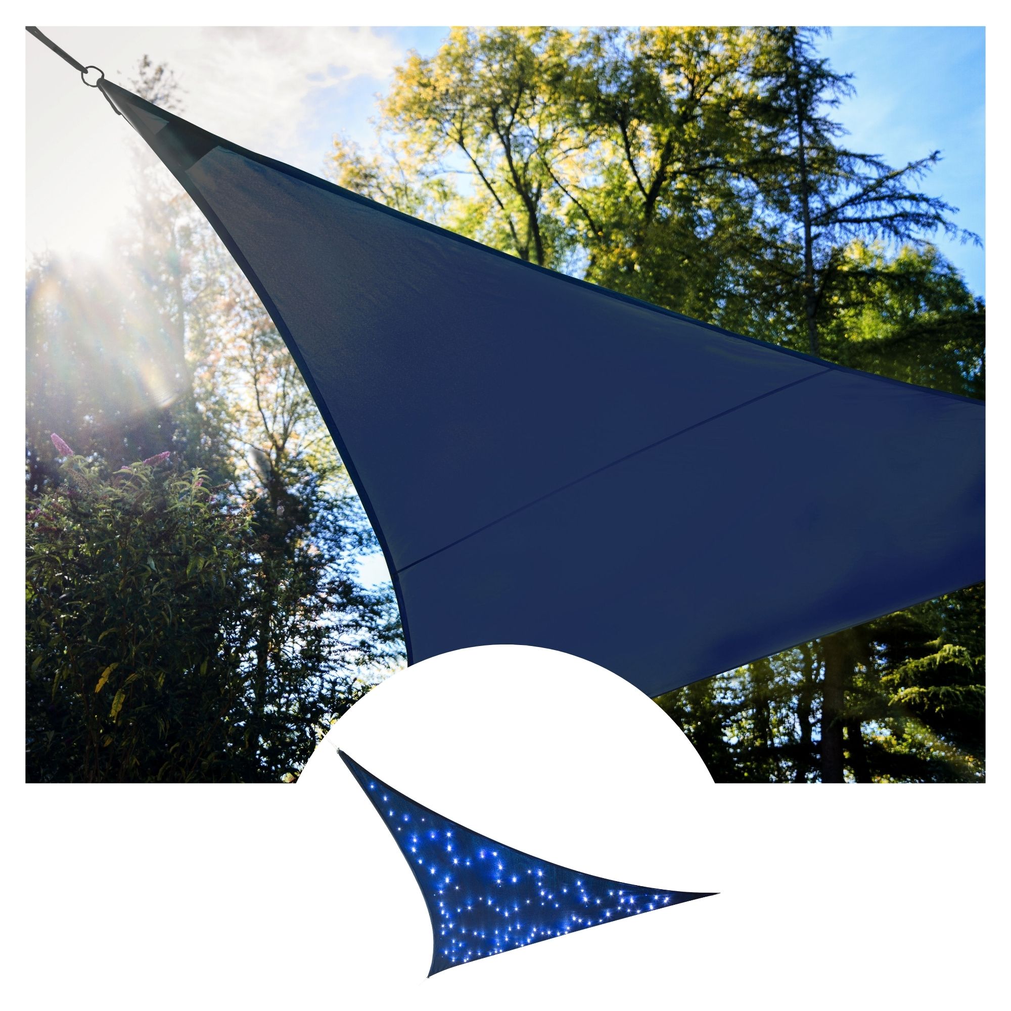 Shade sail with built-in LED starry
