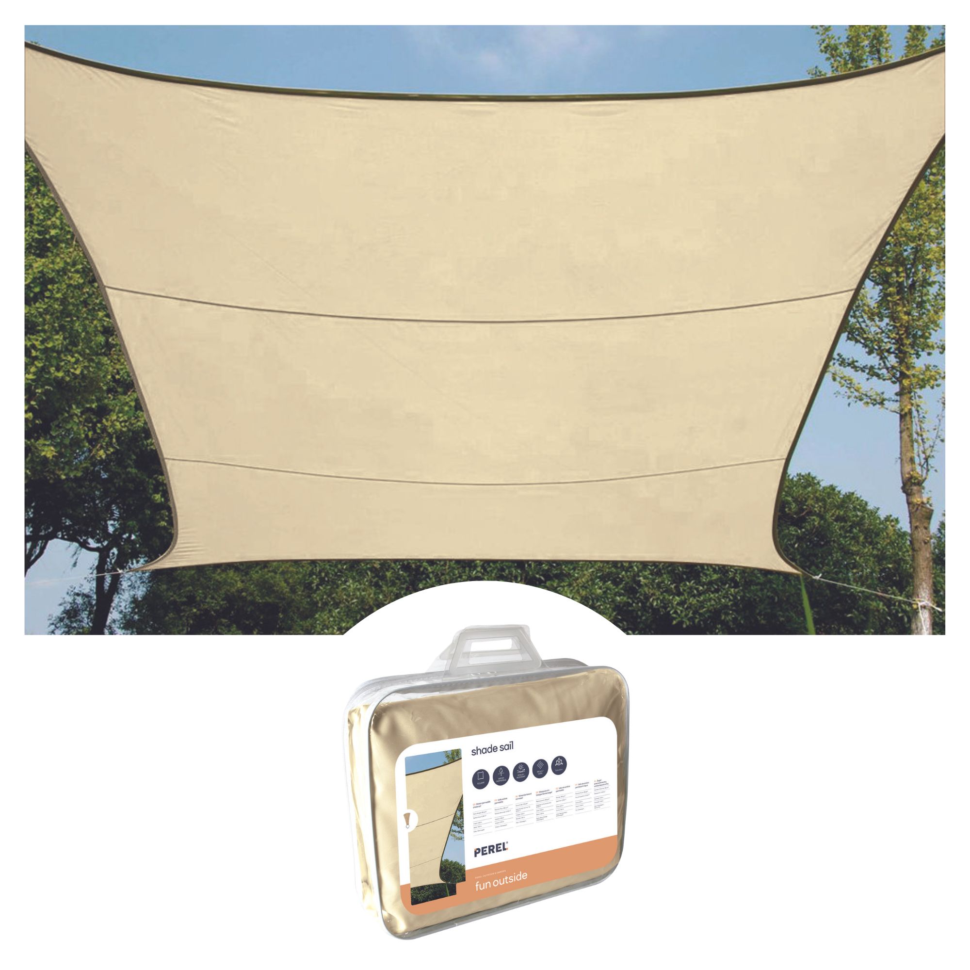 Water-permeable shade sail - square -