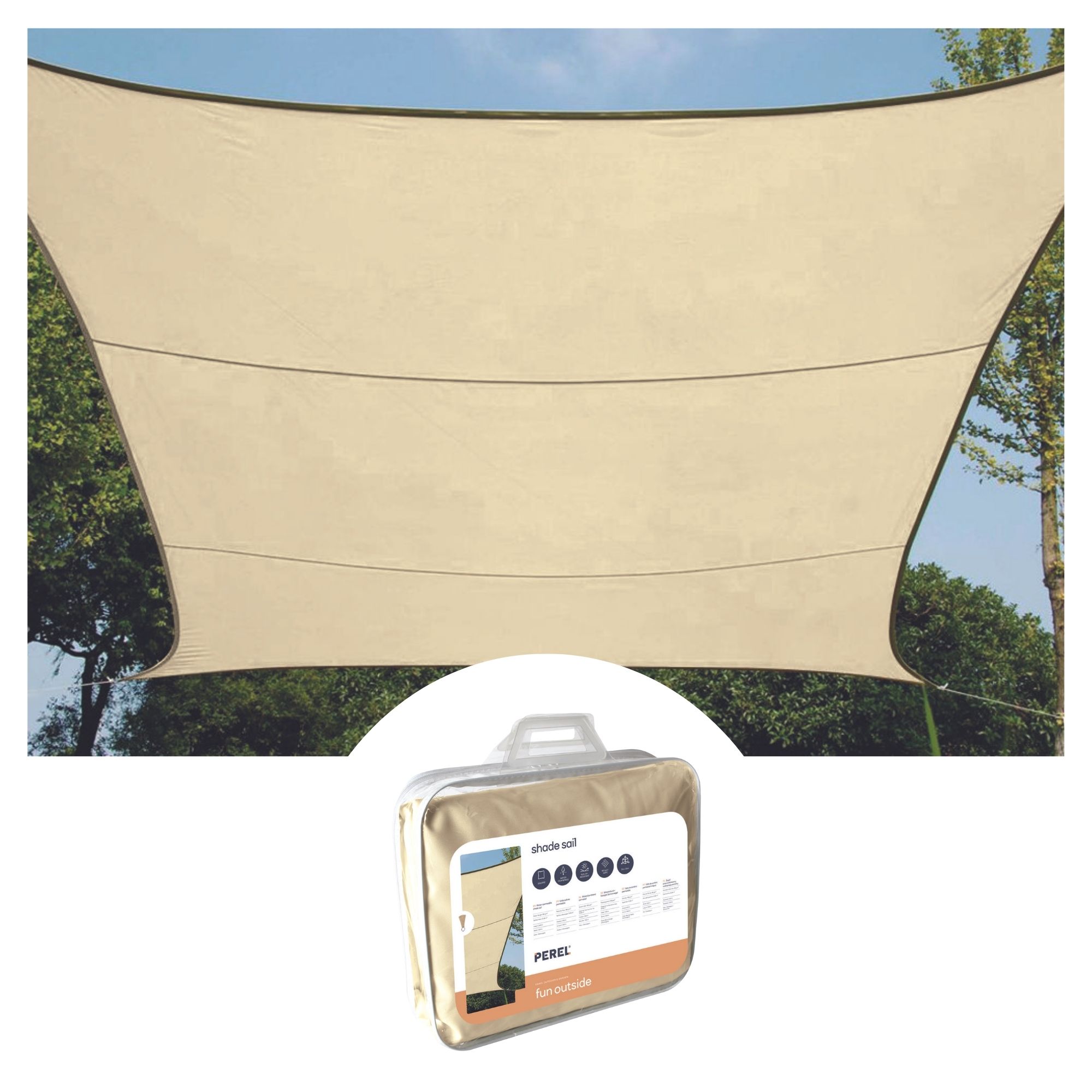 Water-permeable shade sail - square -