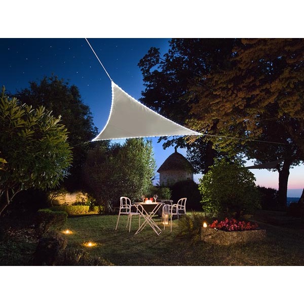 Shade sail with built-in LED border