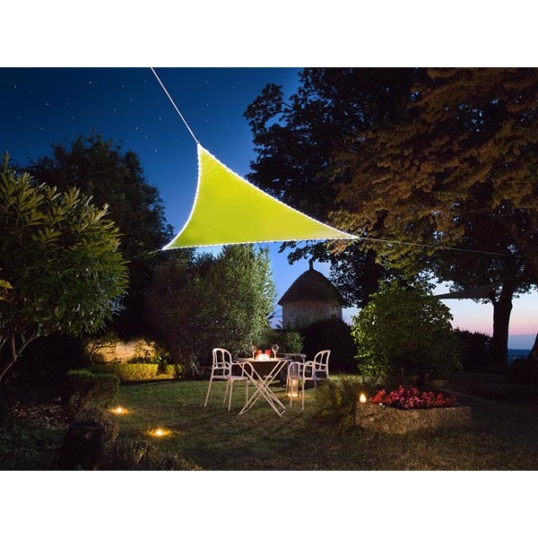 Shade sail with built-in LED border
