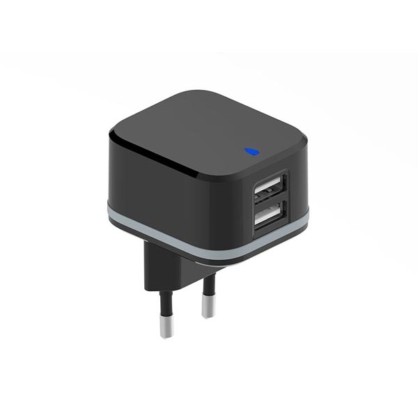 COMPACT CHARGER WITH DUAL USB OUTPUT