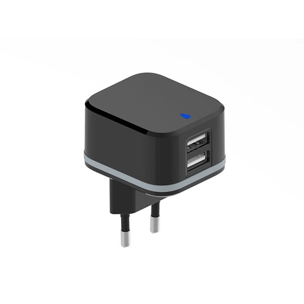 COMPACT CHARGER WITH DUAL USB OUTPUT