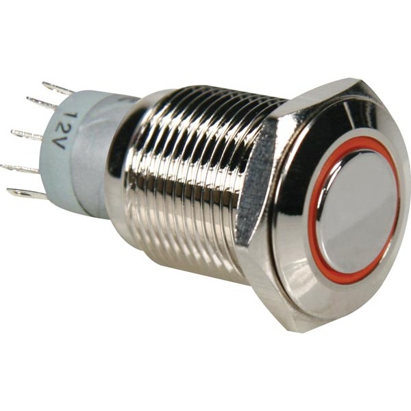 ROUND METAL PUSH BUTTON SPDT 1NO