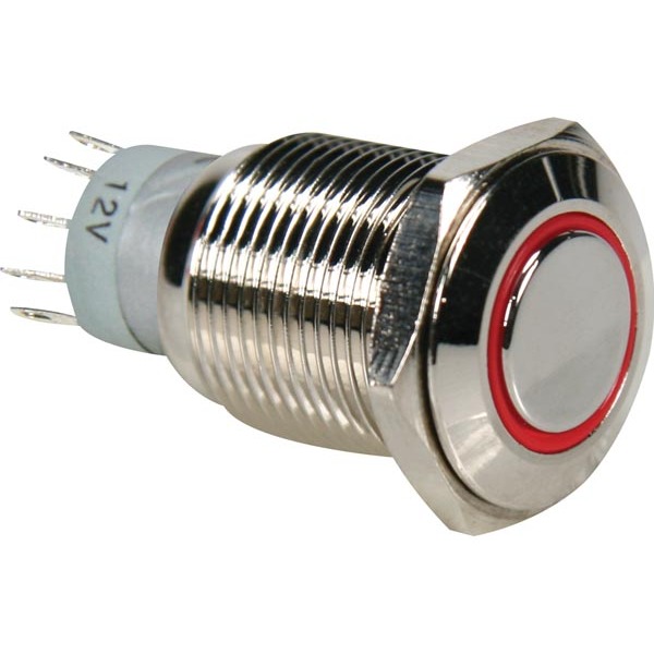 ROUND METAL PUSH BUTTON SPDT 1NO