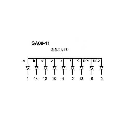 20mm SINGLE-DIGIT DISPLAY COMMON ANODE YELLOW