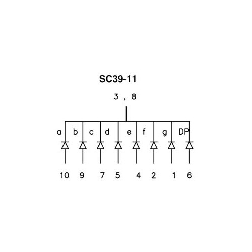 10mm SINGLE-DIGIT DISPLAY COMMON CATHODE GREEN