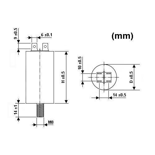 MOTOR RUN CAPACITOR 1µF / 450V