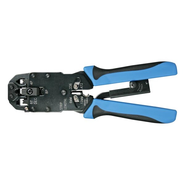 Professional crimping tool for modular connectors