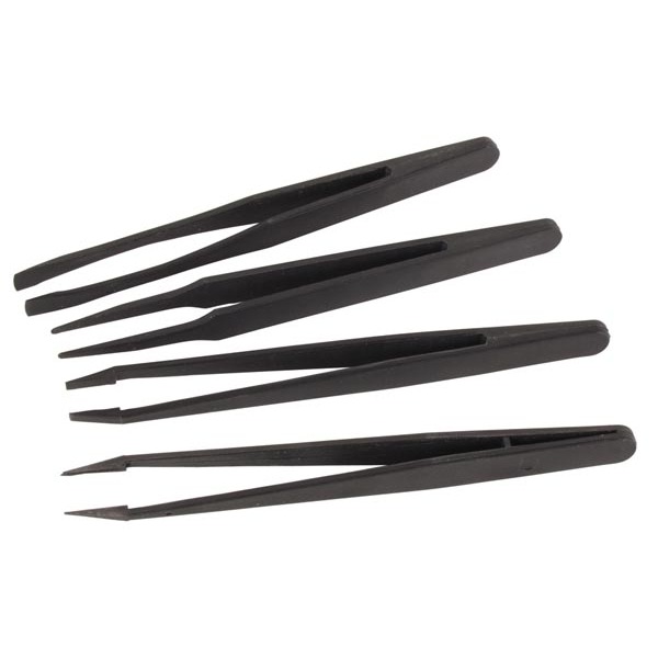SET OF 4 NON-CONDUCTIVE TWEEZERS |