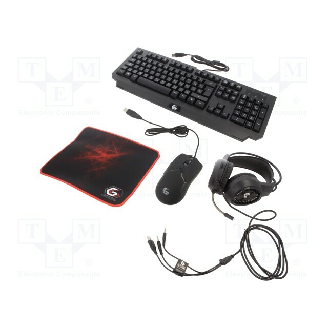 GEMBIRD Keypad: computer-gaming kit; black,red