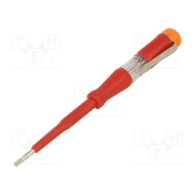 Screwdriver: voltage tester; insulated; slot; 3x0