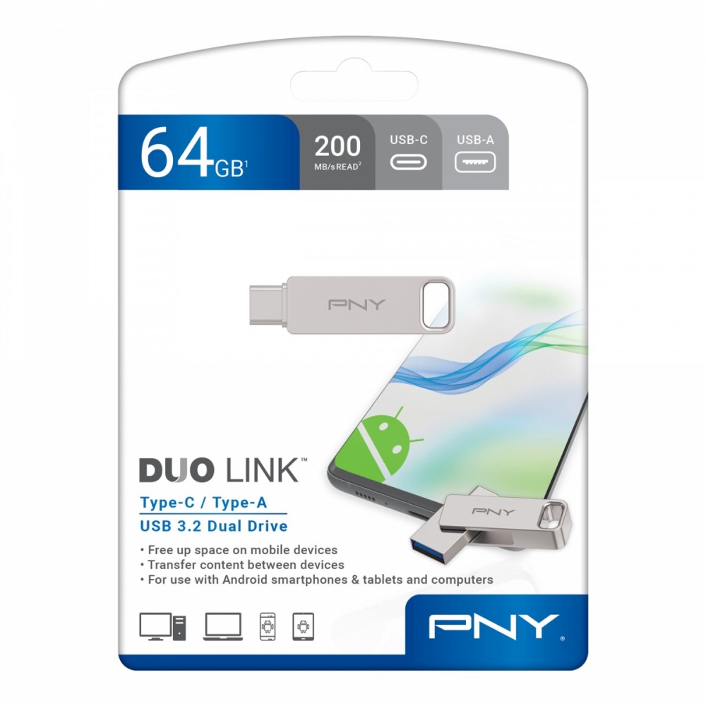 Pny Technologies USB-Stick 64GB PNY DUO