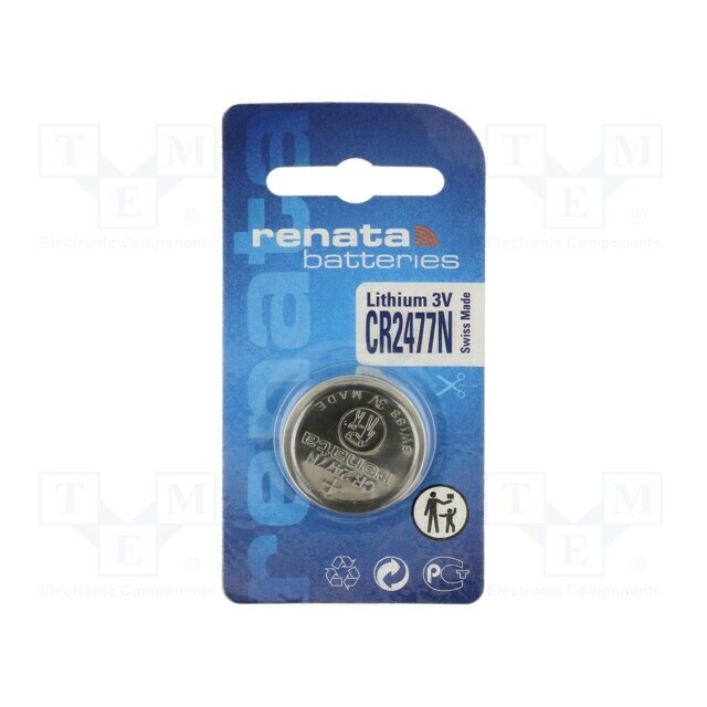 RENATA Battery: lithium; CR2477N; 3V; 950mAh