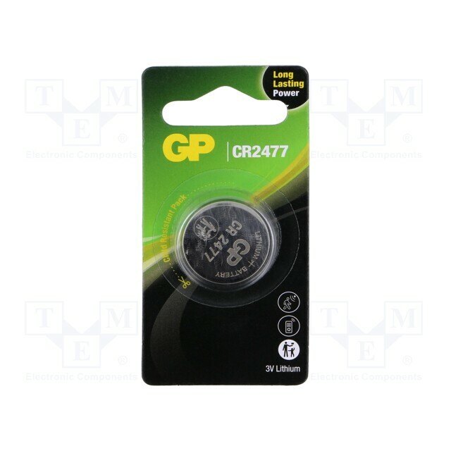 Battery: lithium; coin; CR2477; 3V; 1000mAh