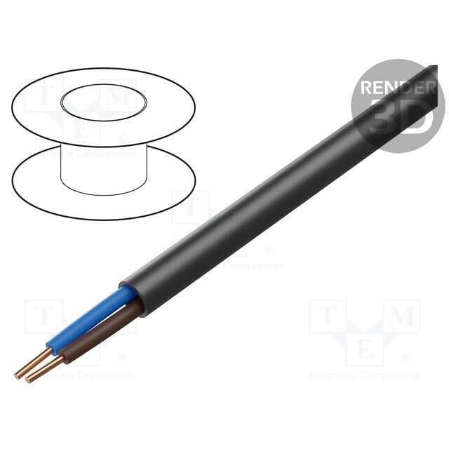 ELEKTROKABEL Wire; YKY; 2x1.5mm2; round