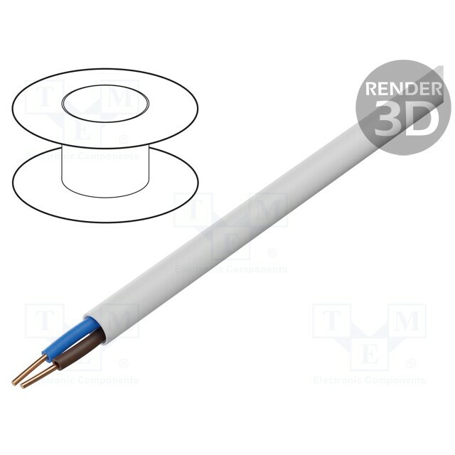 ELEKTROKABEL Wire; YDY; 2x4mm2; round; wire