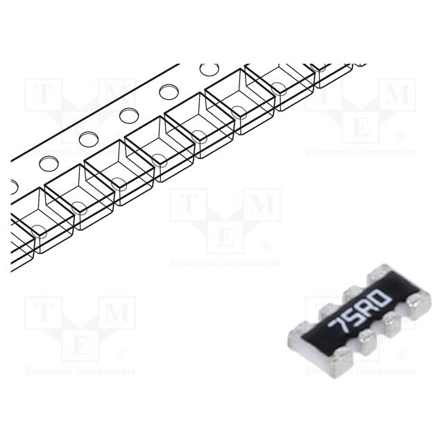 YAGEO Resistor network: Y; 75Ω; ±1%