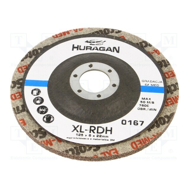 HURAGAN Grinding wheel; fleece; Dim: Ø125x6mm