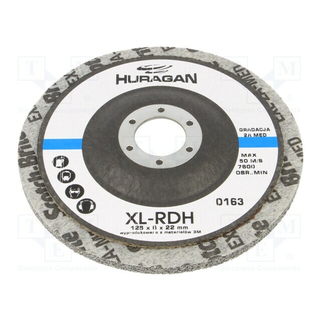 HURAGAN Grinding wheel; fleece; Dim: Ø125x6mm