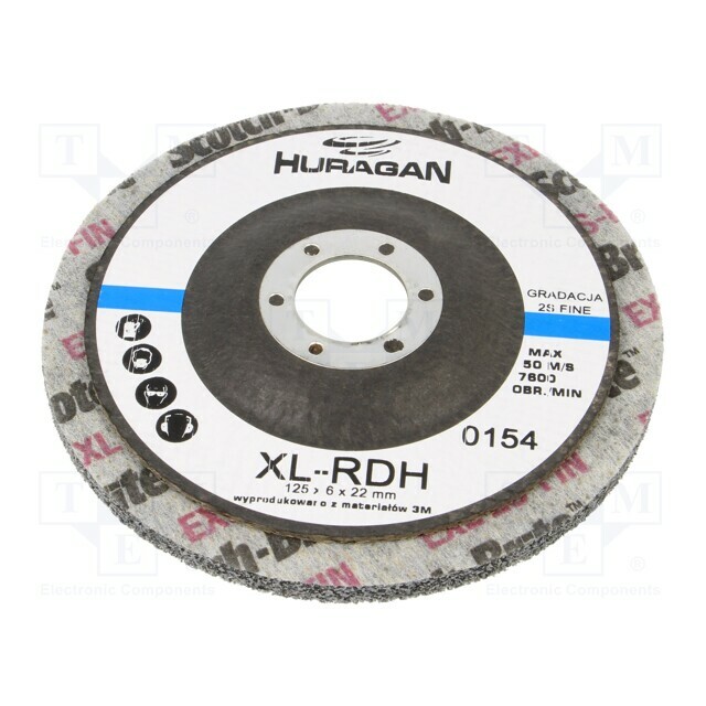 HURAGAN Grinding wheel; fleece; Dim: Ø125x6mm