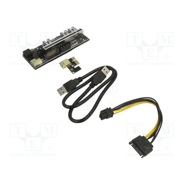 Riser; PCIe 6pin male,SATA male