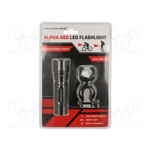 MACTRONIC Torch: LED; IP65; 450lm; black