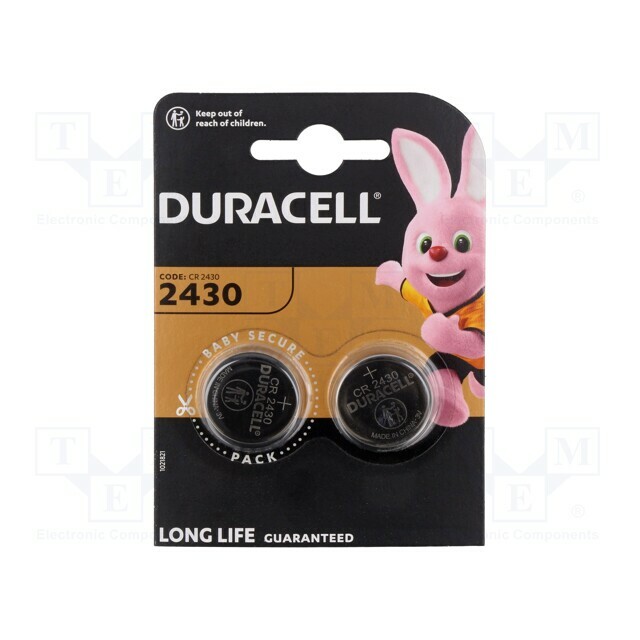 DURACELL Battery: lithium; coin; CR2430; 3V