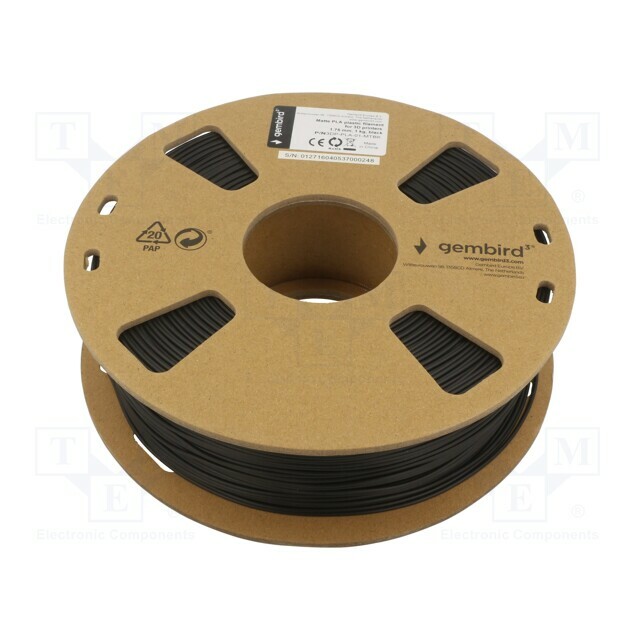 GEMBIRD Filament: PLA-MATT; 1.75mm; black