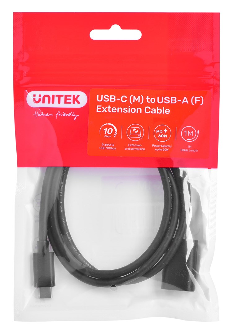 Cable adapter Unitek (C476BK-1M) USB-C (M)